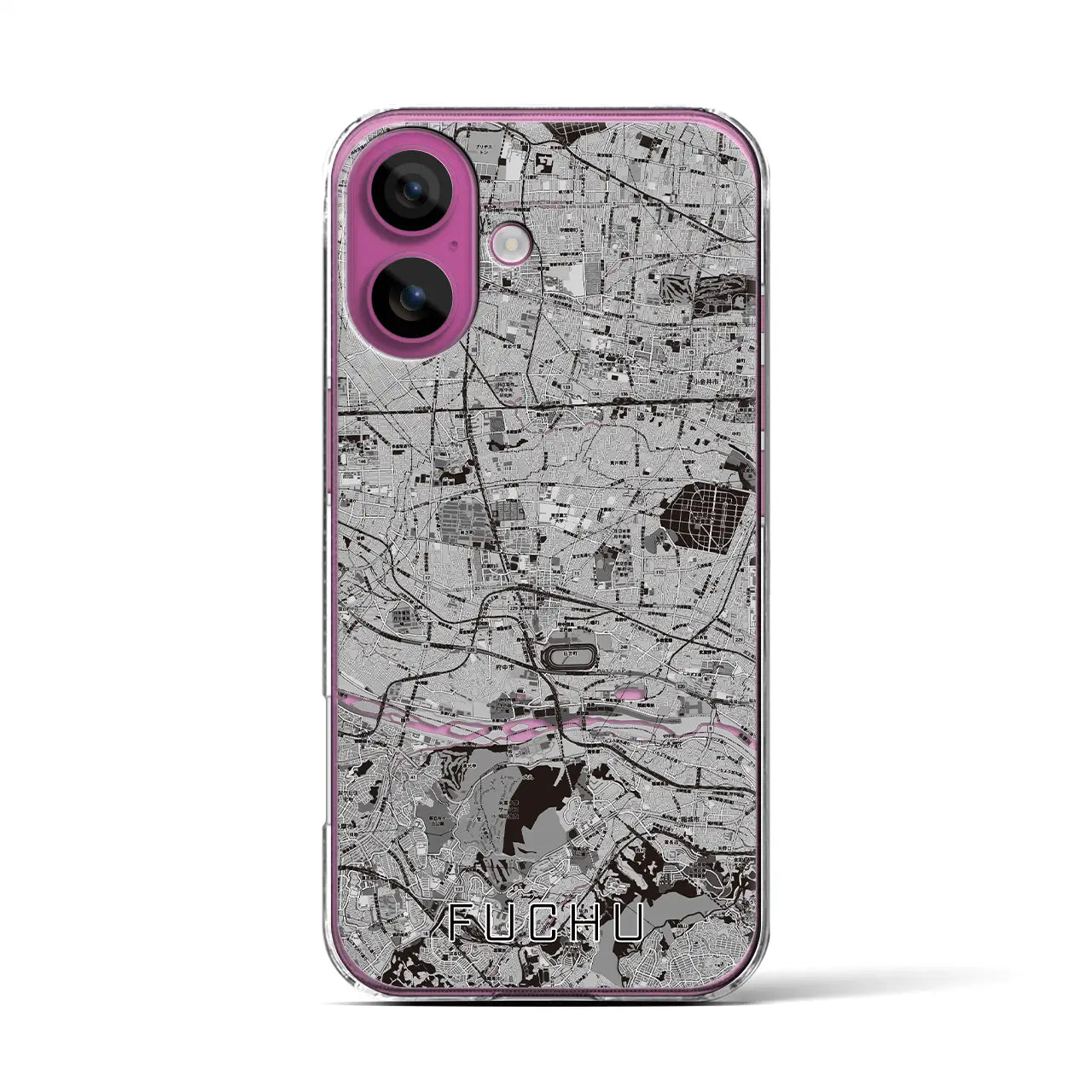 【府中2(東京都)】地図柄iPhoneケース(クリアタイプ)