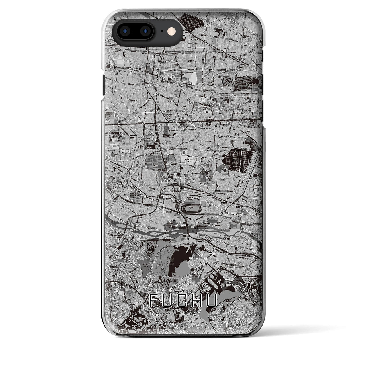 【府中2(東京都)】地図柄iPhoneケース(クリアタイプ)