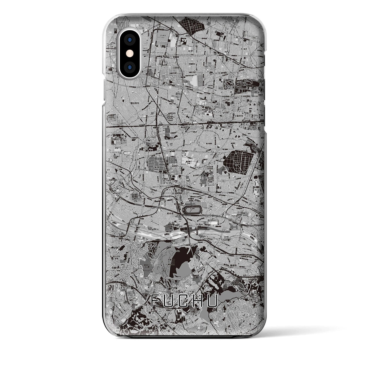 【府中2(東京都)】地図柄iPhoneケース(クリアタイプ)