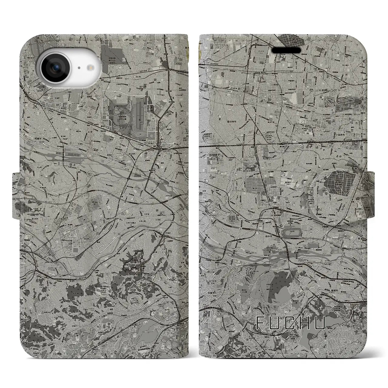 【府中2(東京都)】地図柄iPhoneケース(手帳タイプ)