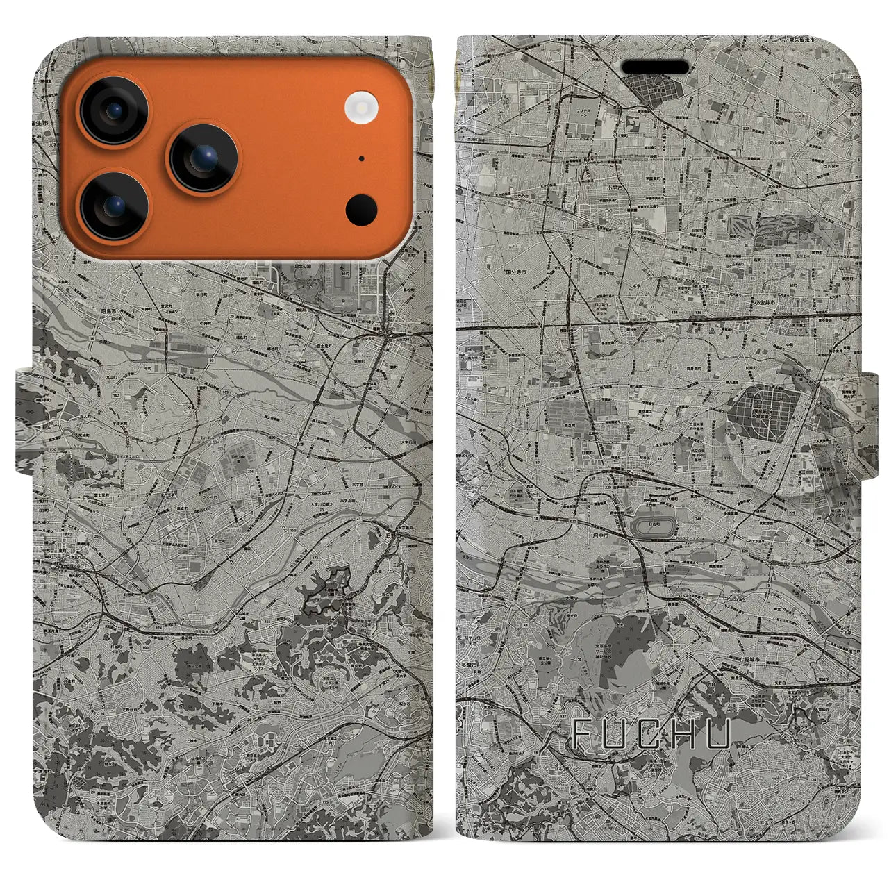 【府中2(東京都)】地図柄iPhoneケース(手帳タイプ)