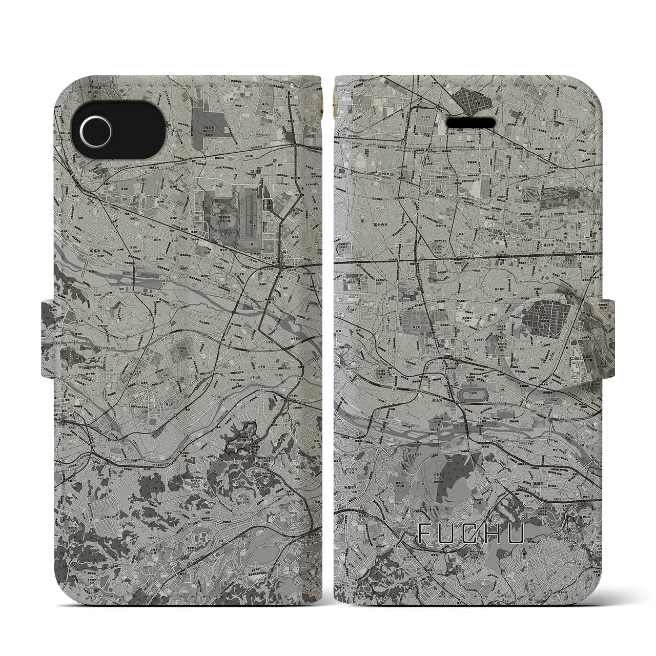 【府中2(東京都)】地図柄iPhoneケース(手帳タイプ)