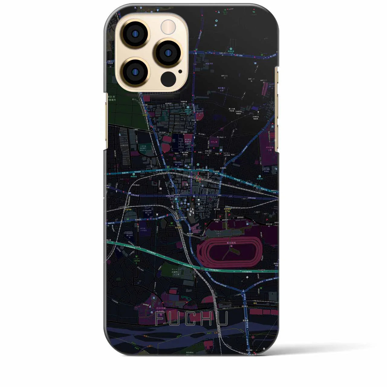 【府中(東京都)】地図柄iPhoneケース(バックカバータイプ)