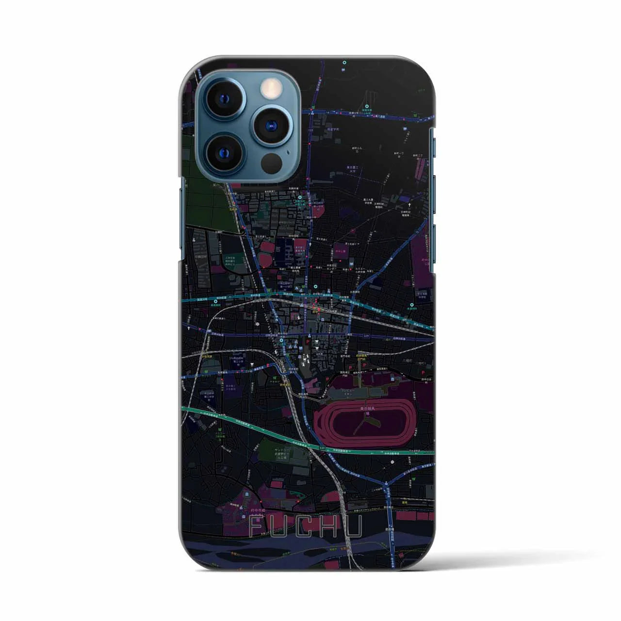 【府中(東京都)】地図柄iPhoneケース(バックカバータイプ)