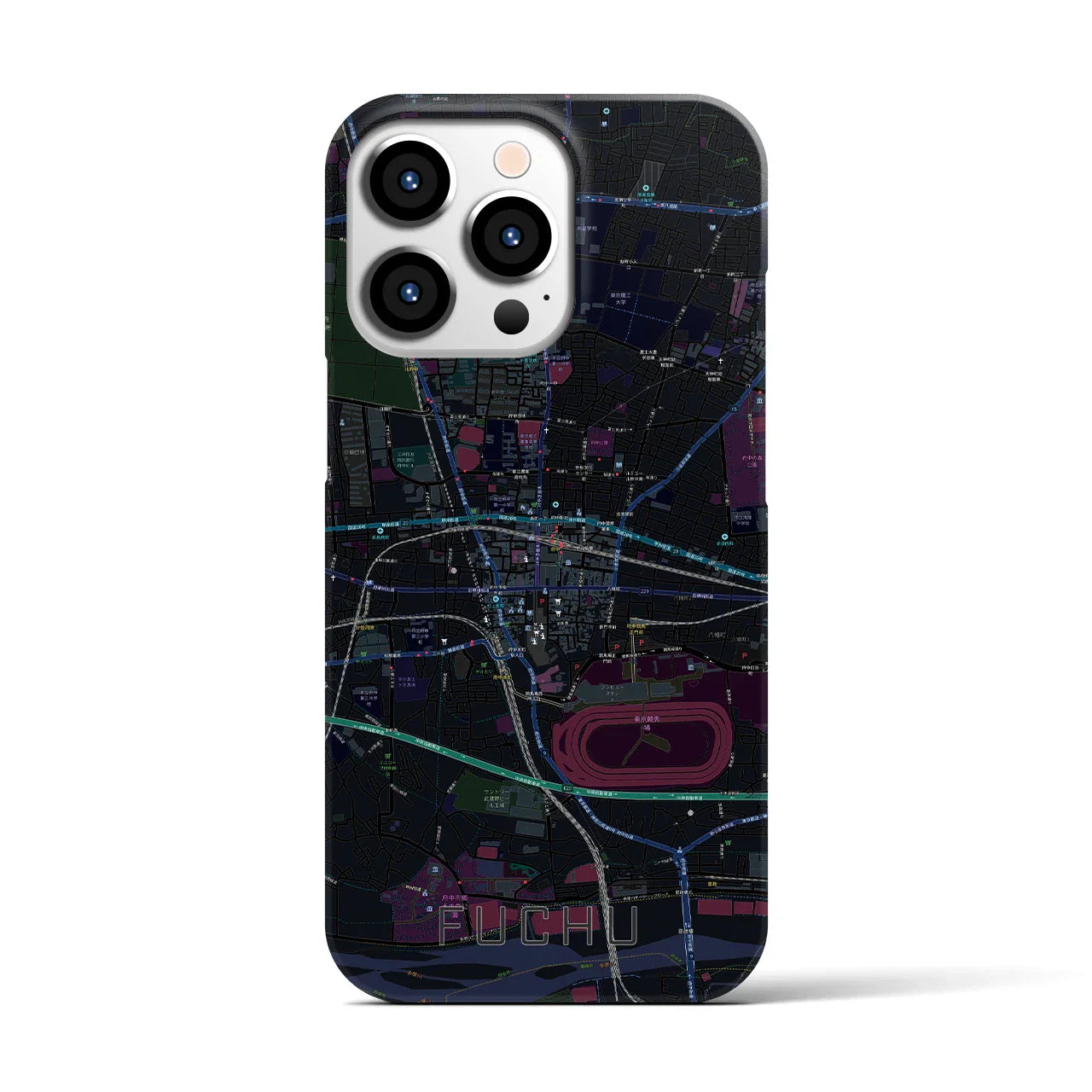 【府中(東京都)】地図柄iPhoneケース(バックカバータイプ)