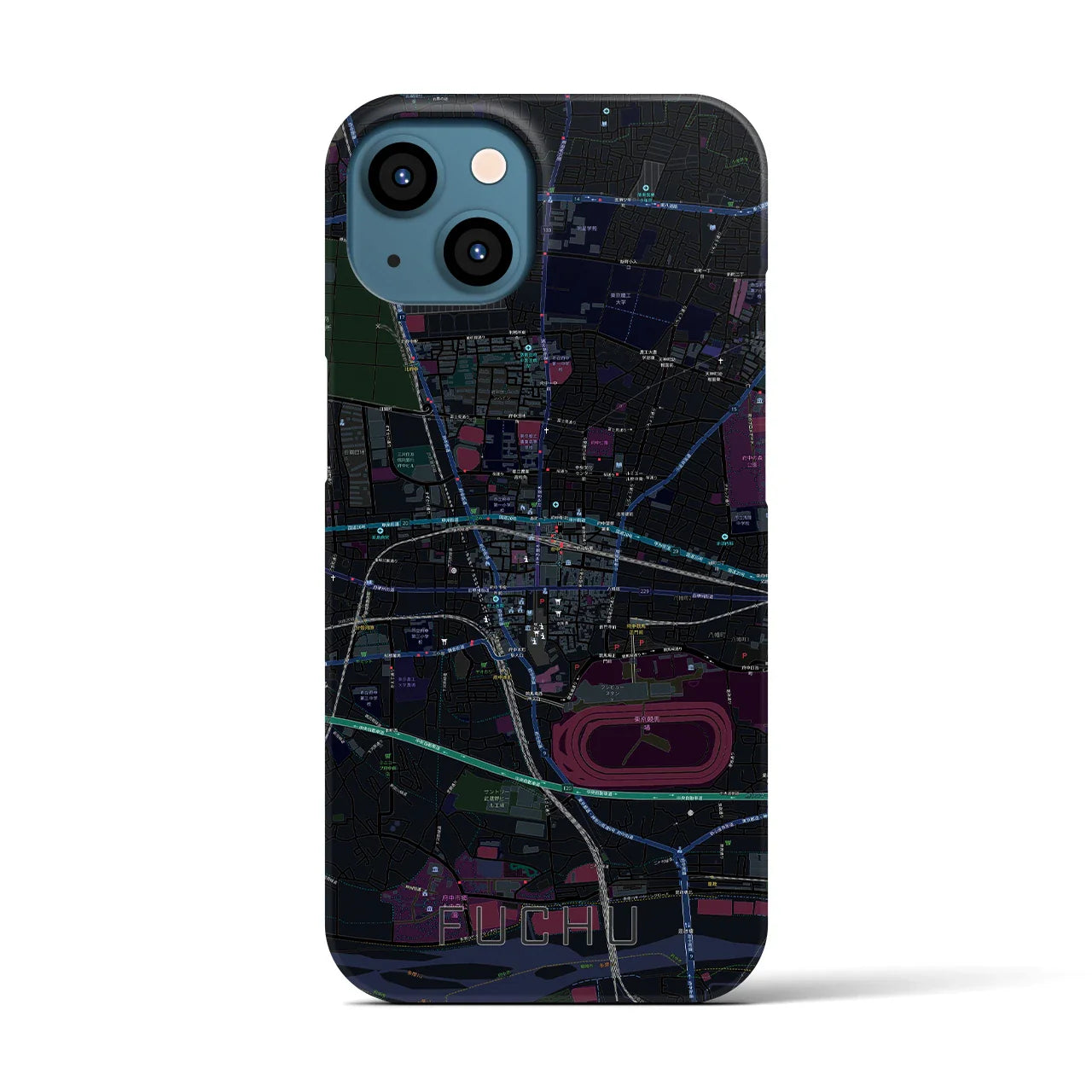 【府中(東京都)】地図柄iPhoneケース(バックカバータイプ)