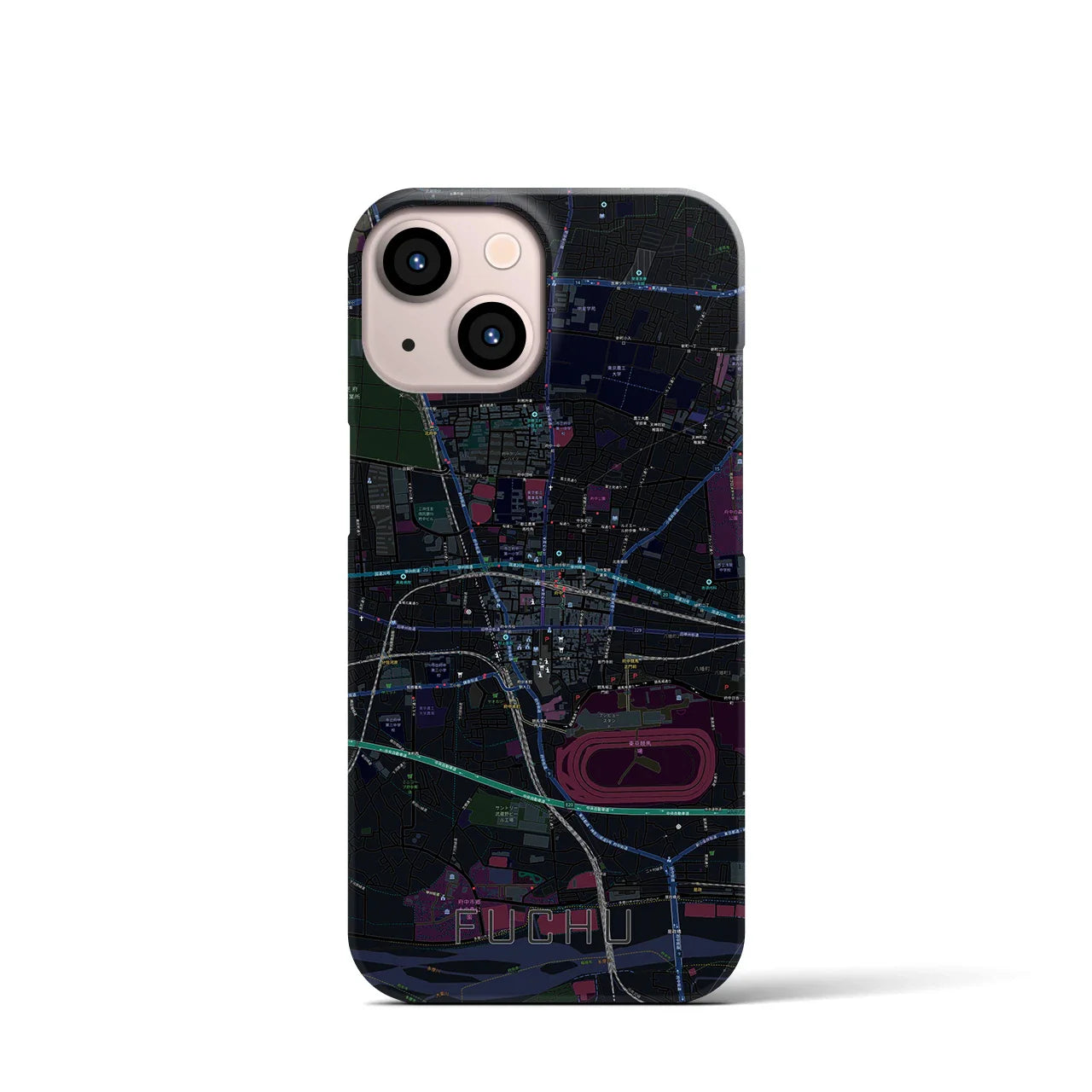 【府中(東京都)】地図柄iPhoneケース(バックカバータイプ)