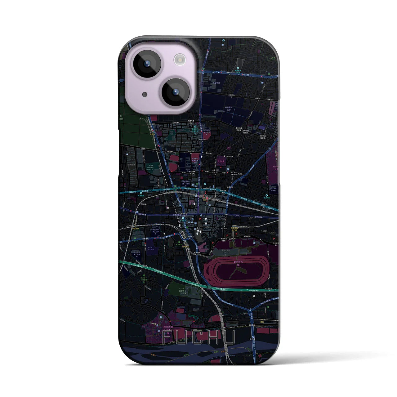【府中(東京都)】地図柄iPhoneケース(バックカバータイプ)