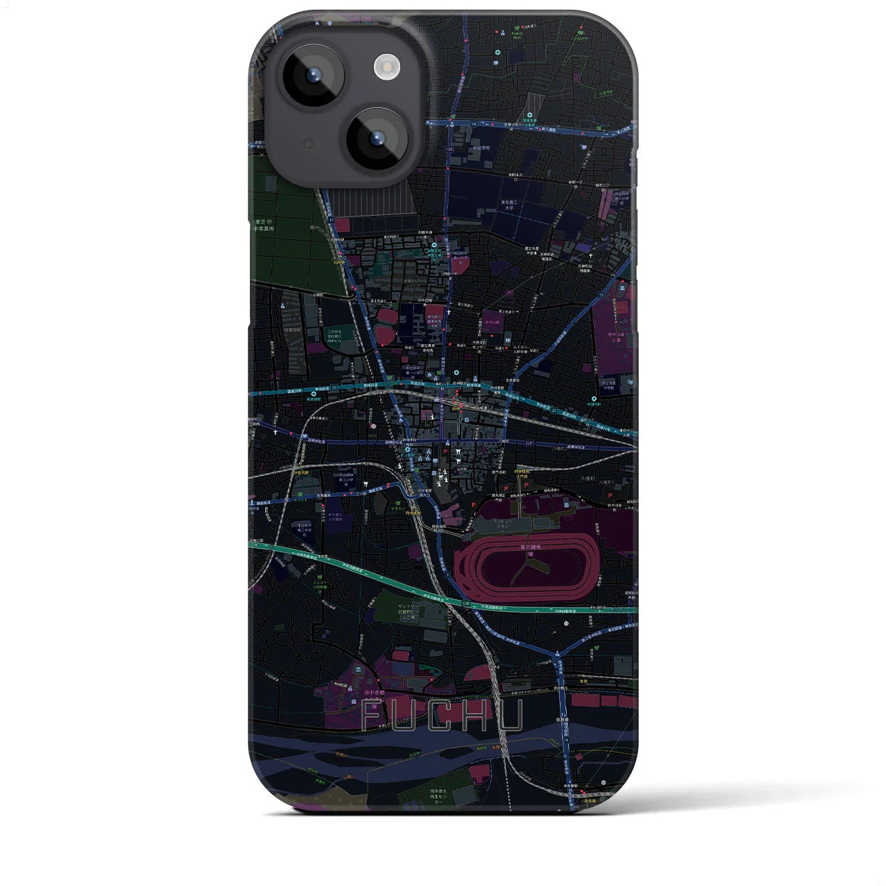 【府中(東京都)】地図柄iPhoneケース(バックカバータイプ)