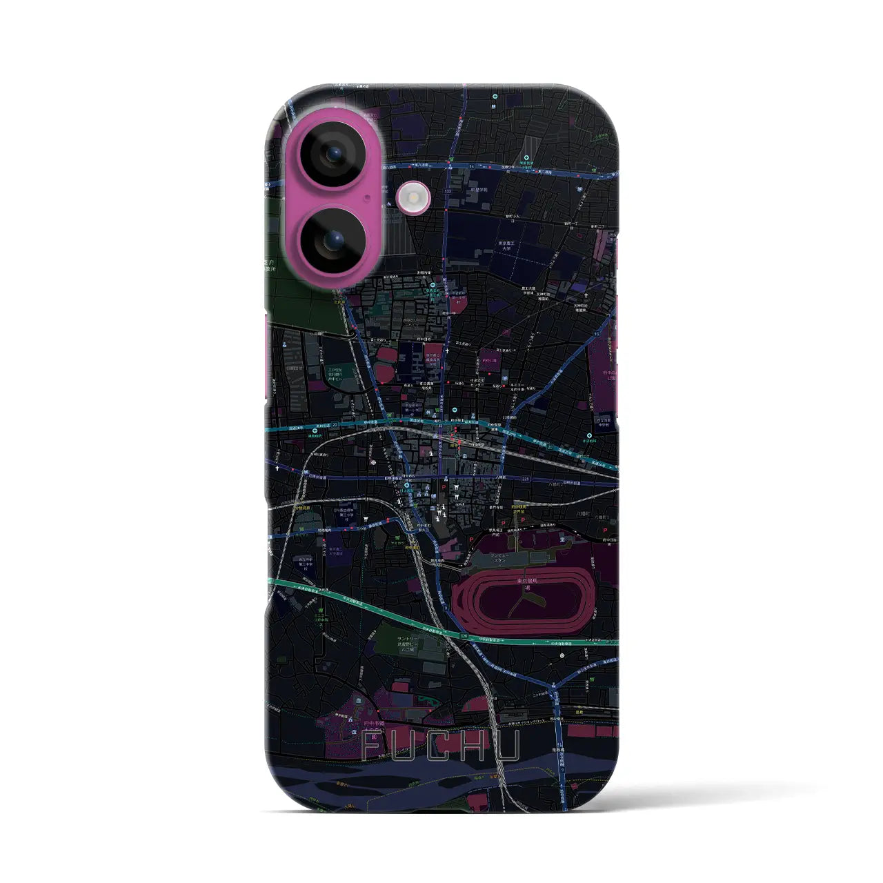 【府中(東京都)】地図柄iPhoneケース(バックカバータイプ)