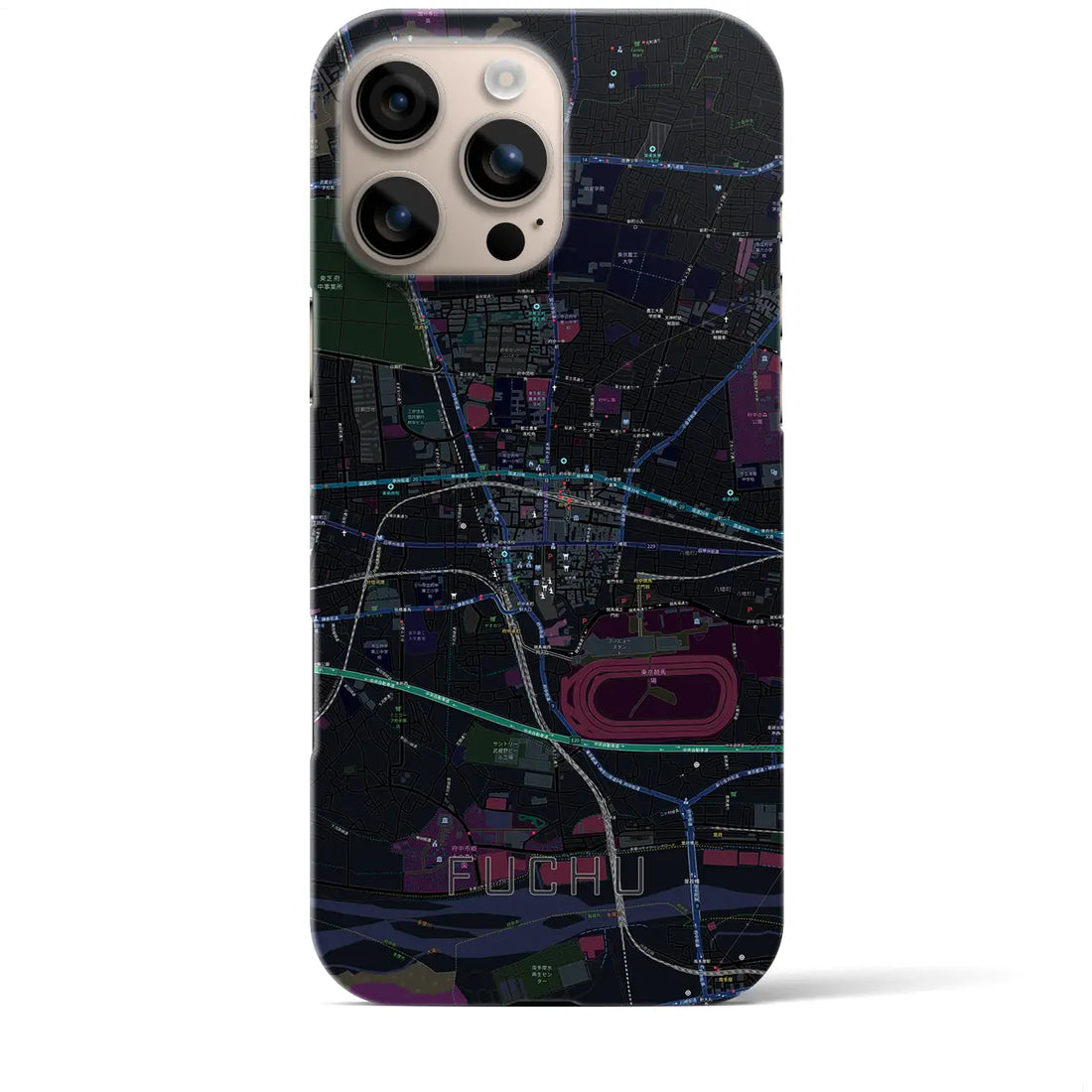 【府中(東京都)】地図柄iPhoneケース(バックカバータイプ)