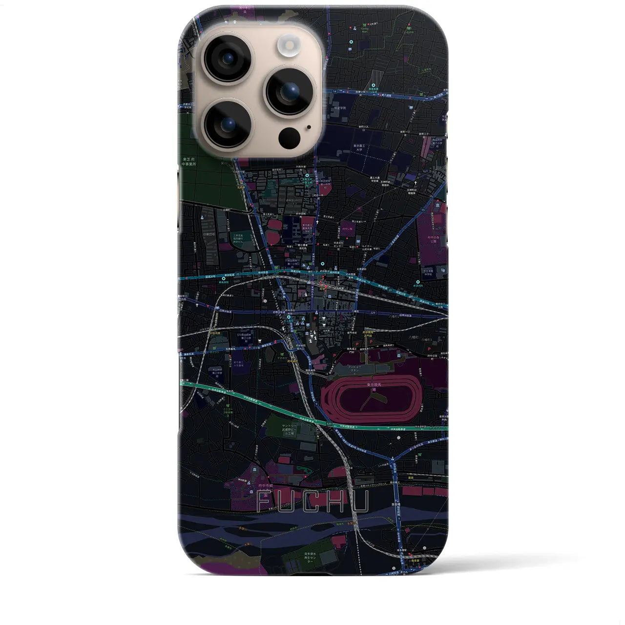 【府中(東京都)】地図柄iPhoneケース(バックカバータイプ)