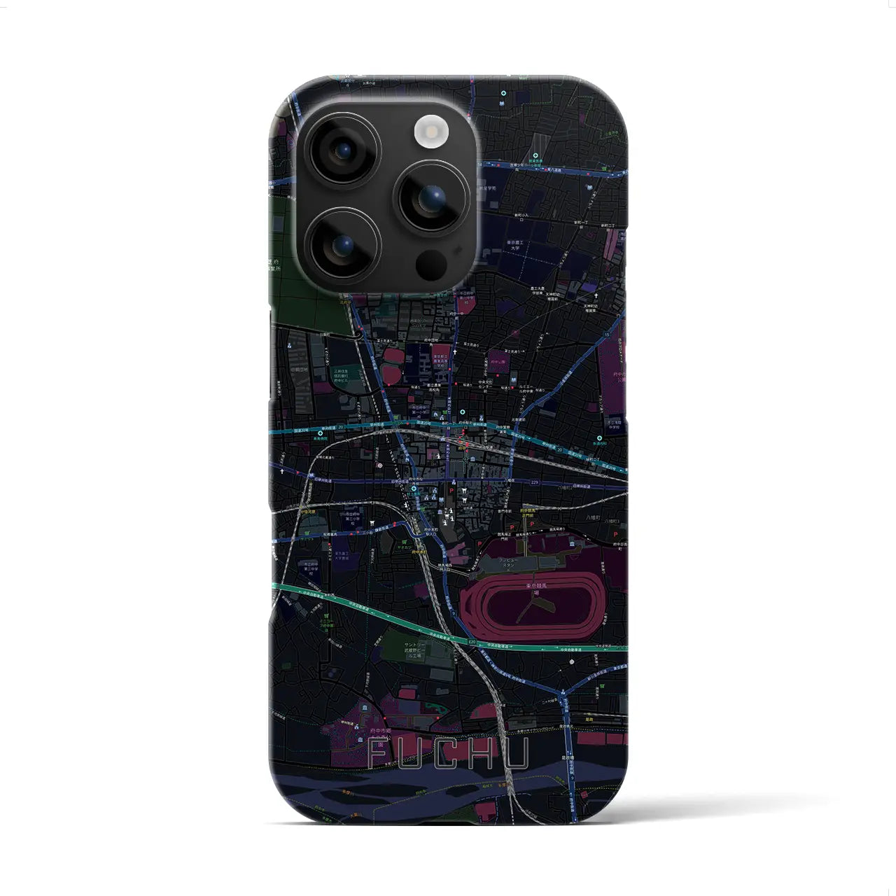 【府中(東京都)】地図柄iPhoneケース(バックカバータイプ)