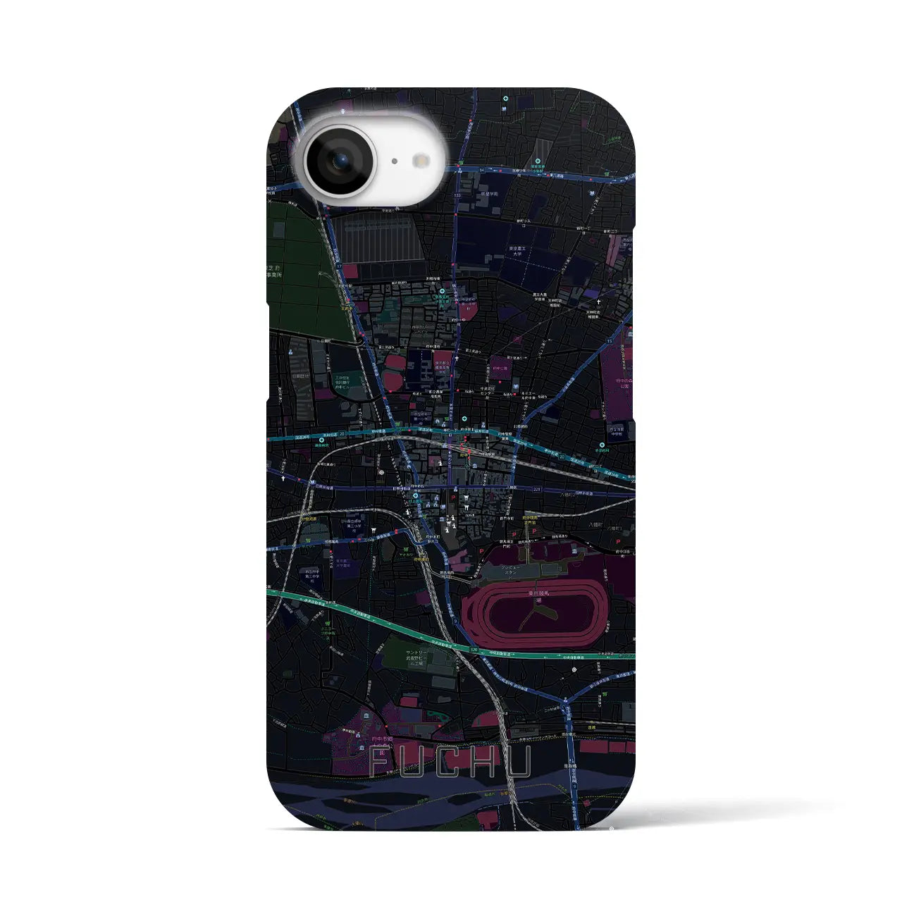 【府中(東京都)】地図柄iPhoneケース(バックカバータイプ)