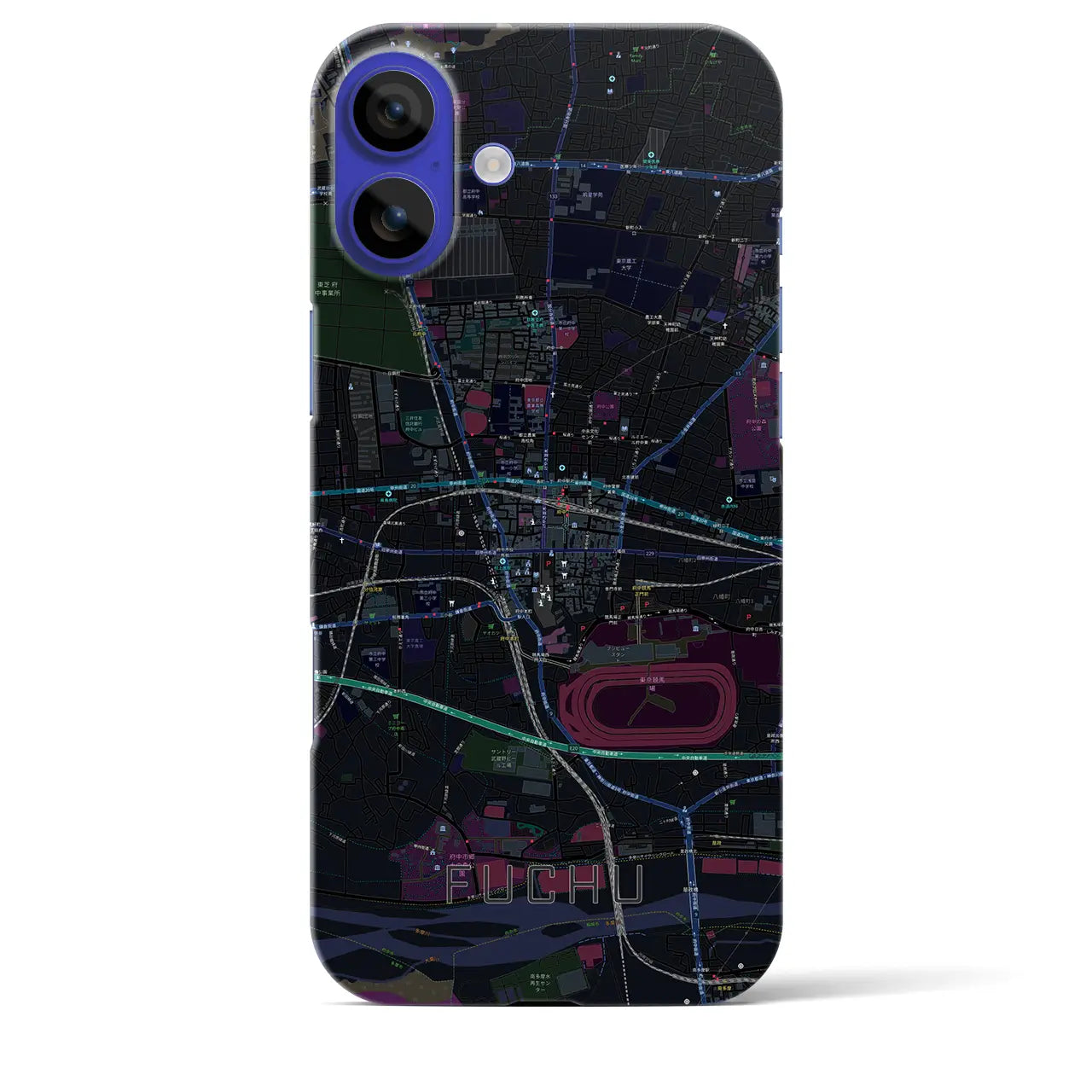 【府中(東京都)】地図柄iPhoneケース(バックカバータイプ)