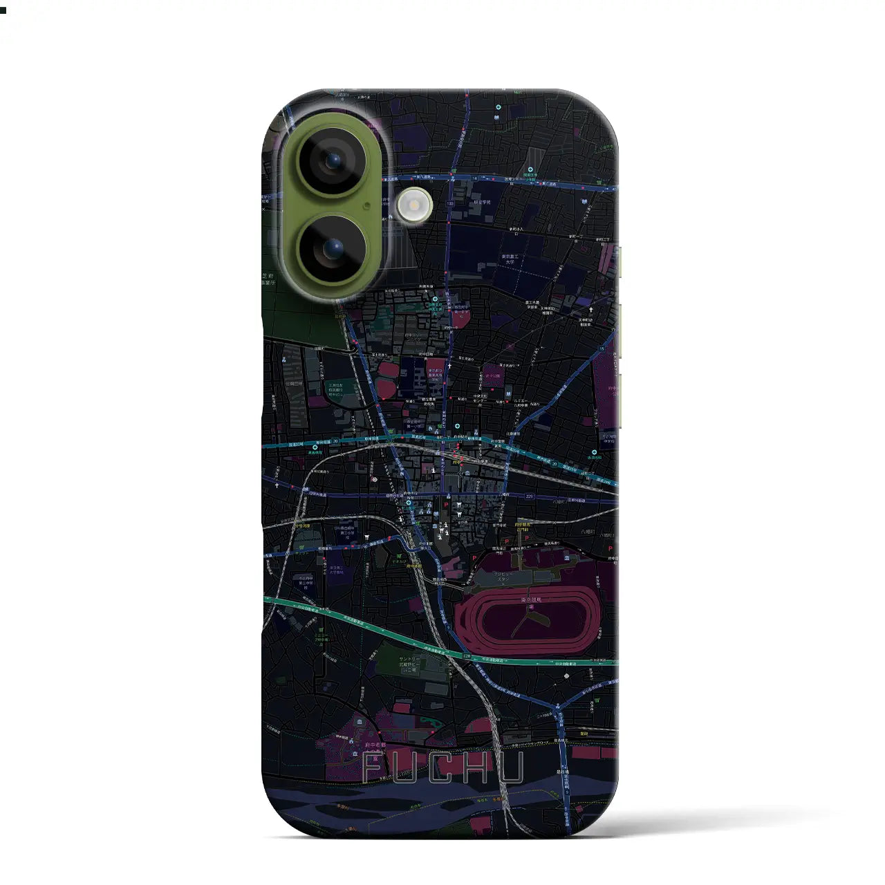 【府中(東京都)】地図柄iPhoneケース(バックカバータイプ)