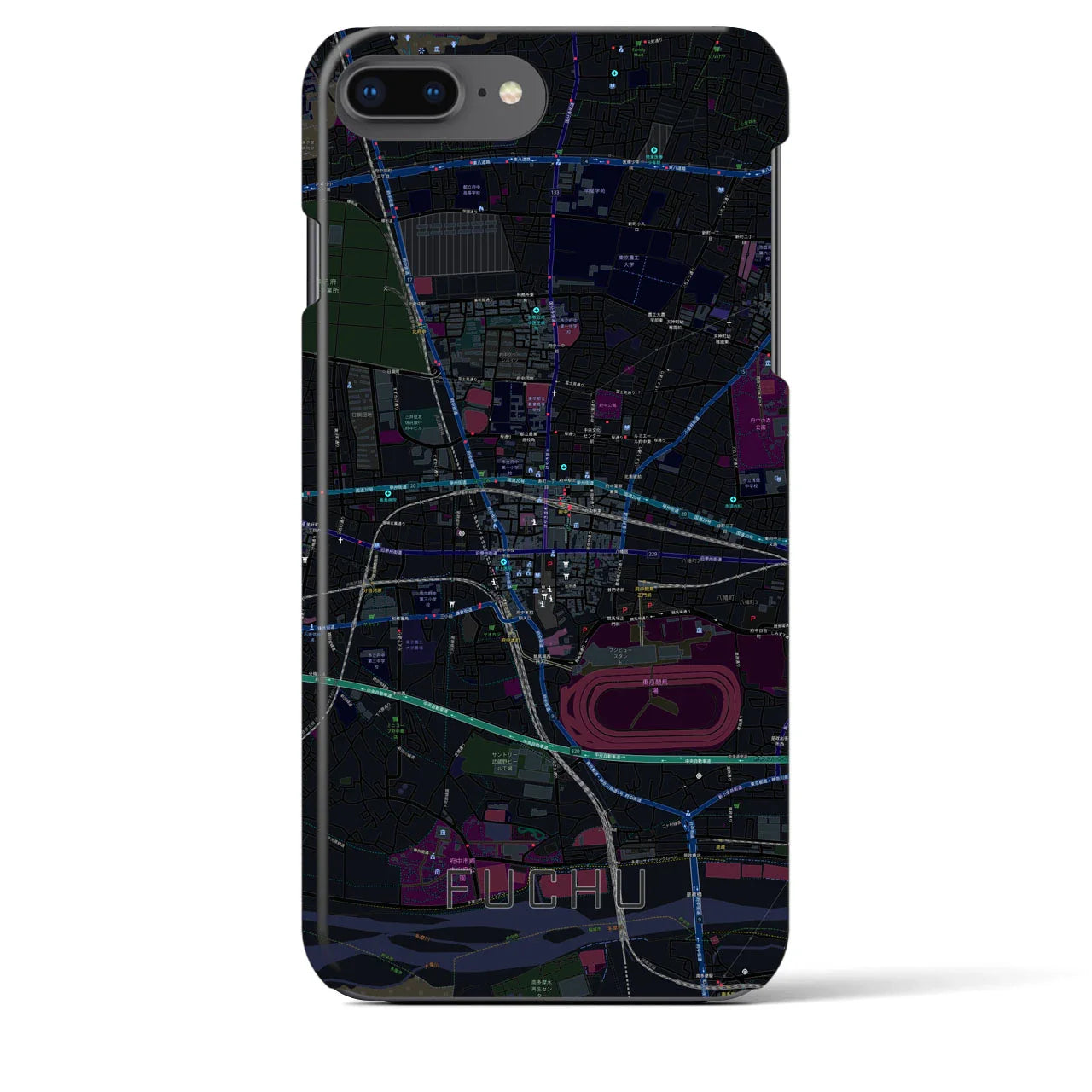 【府中(東京都)】地図柄iPhoneケース(バックカバータイプ)