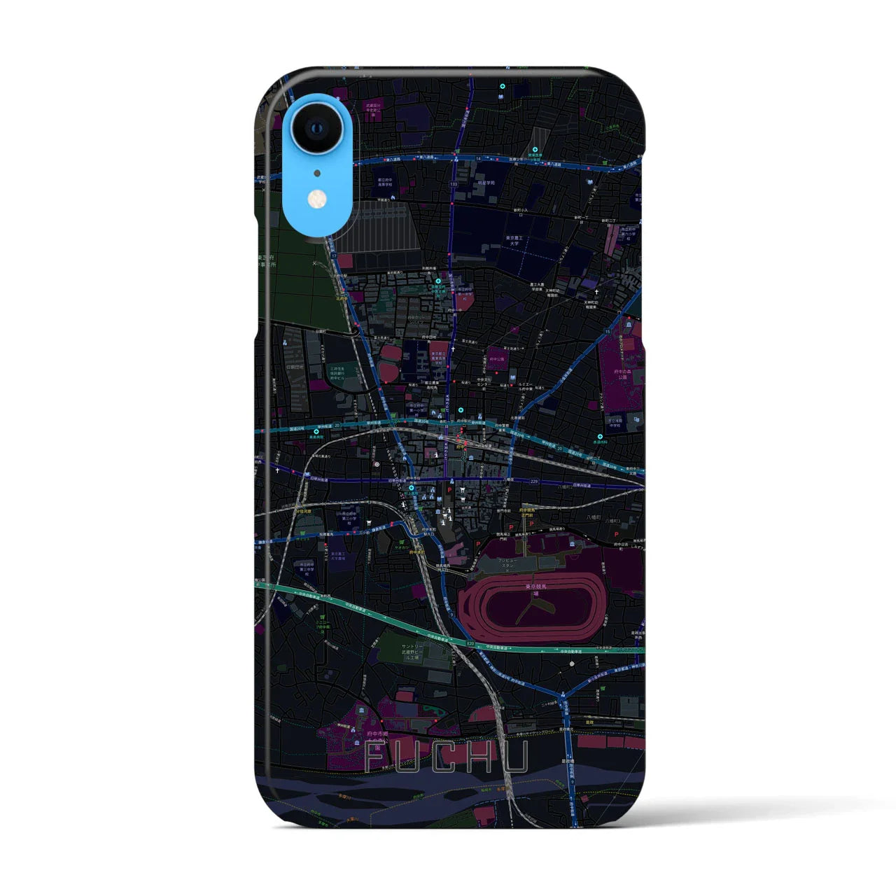 【府中(東京都)】地図柄iPhoneケース(バックカバータイプ)