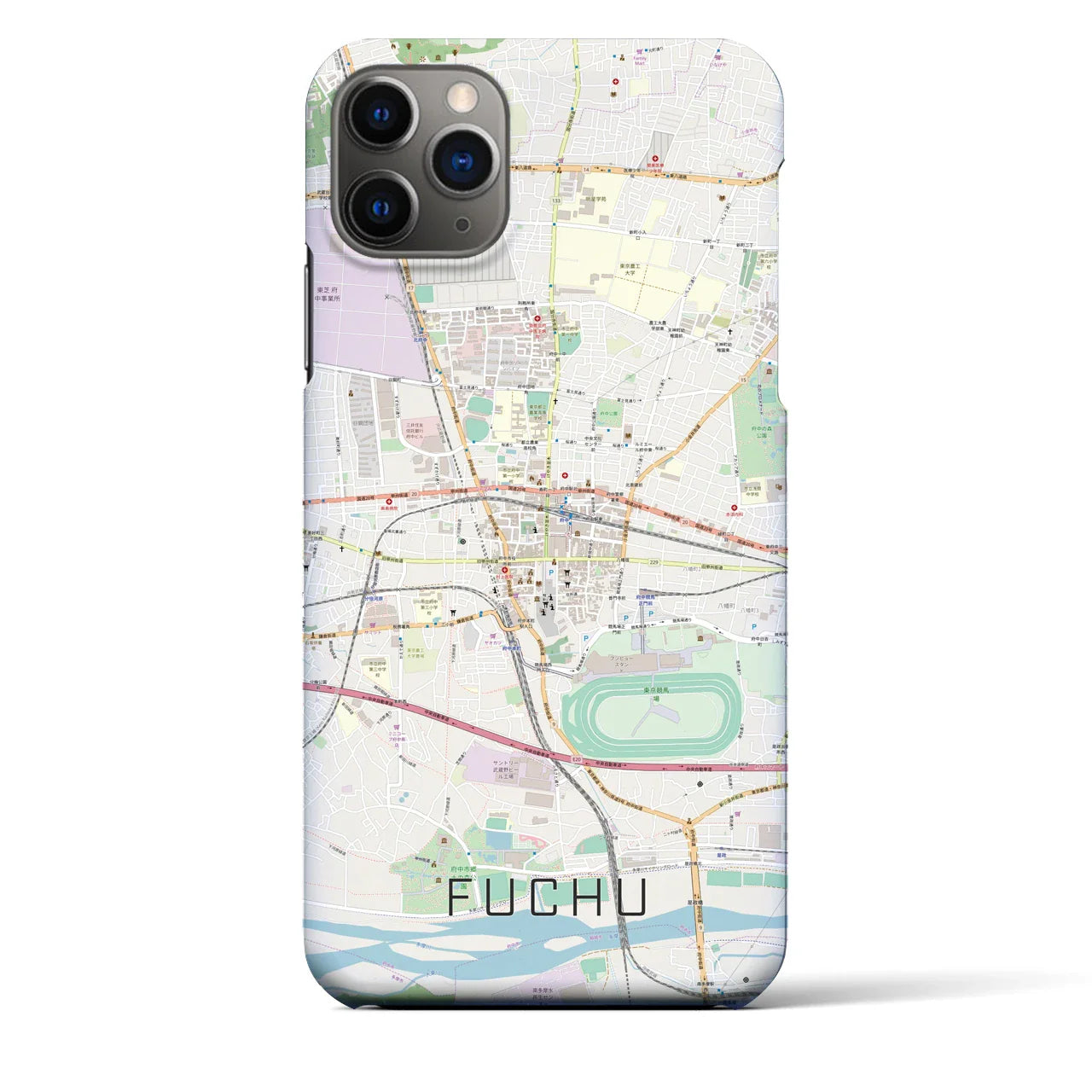 【府中(東京都)】地図柄iPhoneケース(バックカバータイプ)