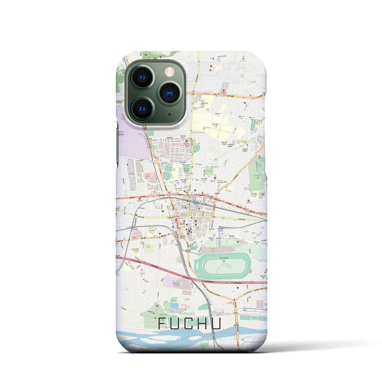 【府中(東京都)】地図柄iPhoneケース(バックカバータイプ)