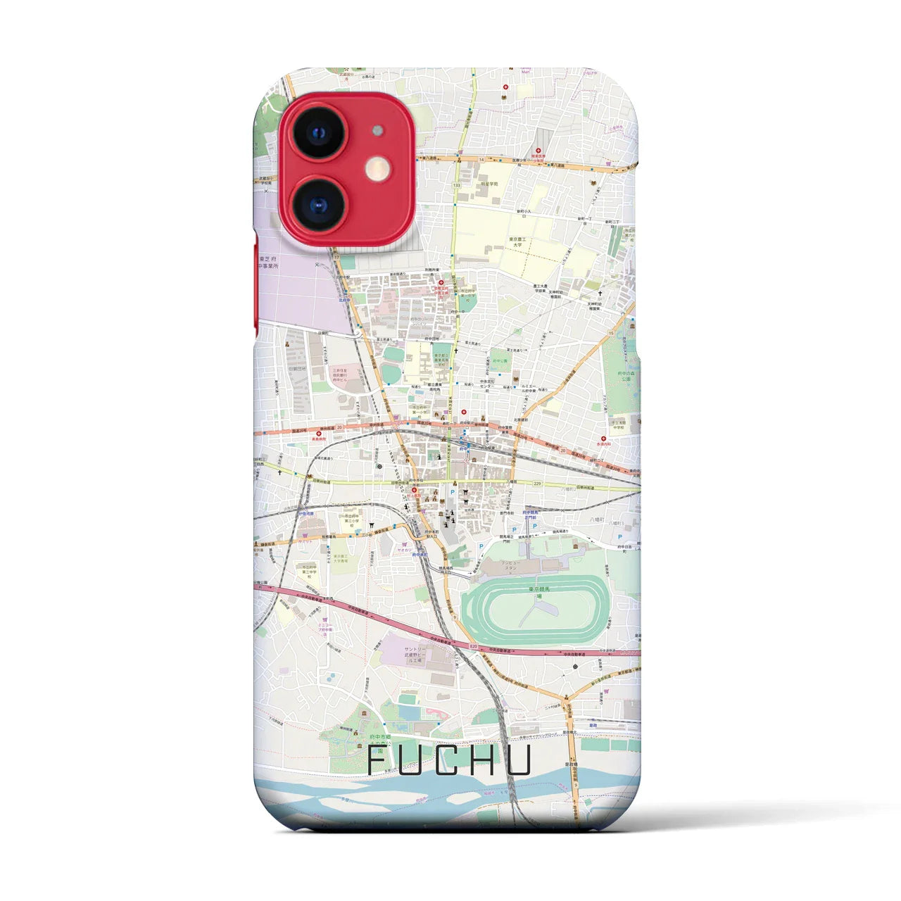 【府中(東京都)】地図柄iPhoneケース(バックカバータイプ)