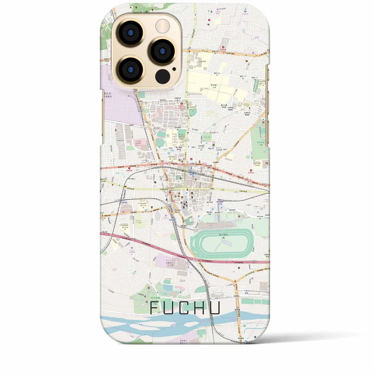 【府中(東京都)】地図柄iPhoneケース(バックカバータイプ)