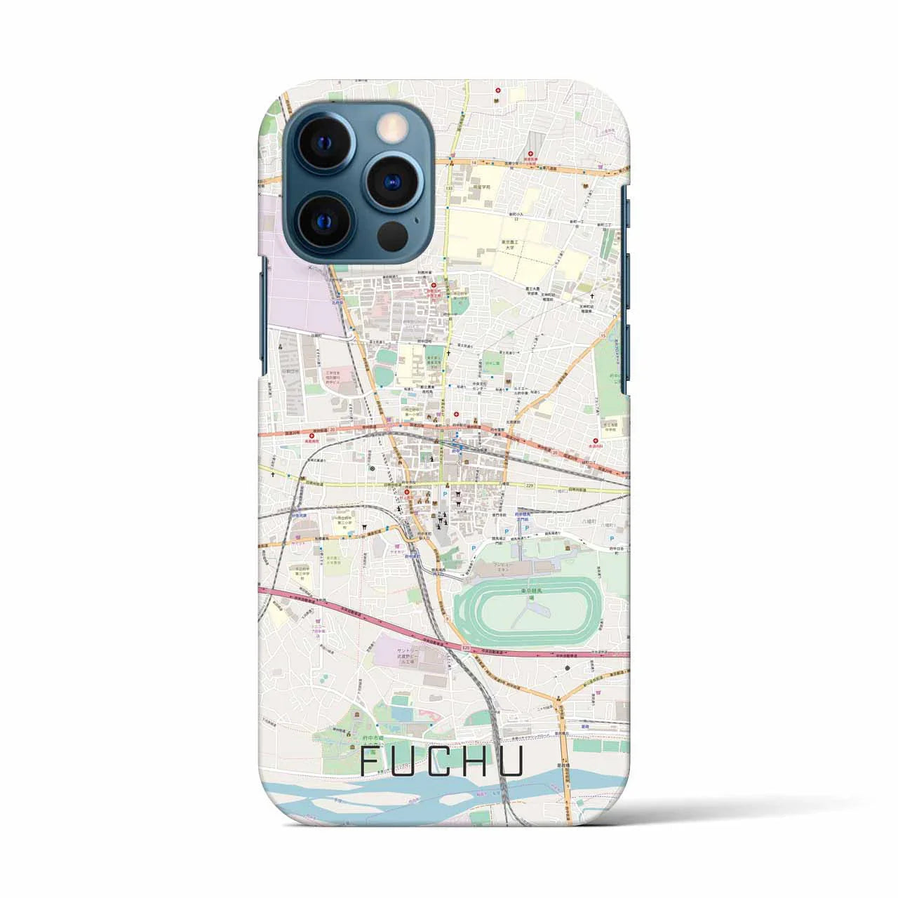 【府中(東京都)】地図柄iPhoneケース(バックカバータイプ)