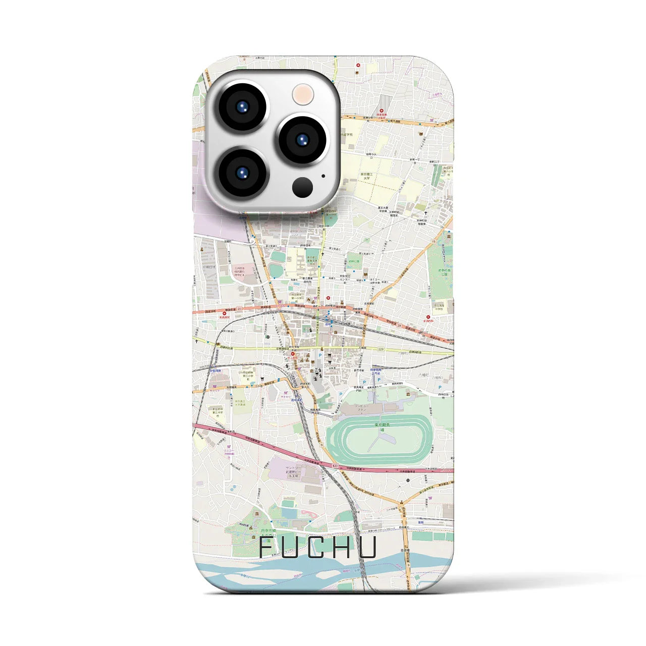 【府中(東京都)】地図柄iPhoneケース(バックカバータイプ)
