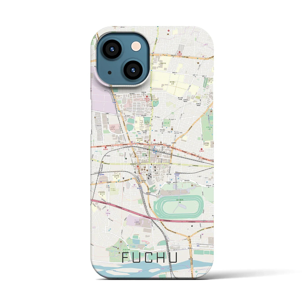 【府中(東京都)】地図柄iPhoneケース(バックカバータイプ)