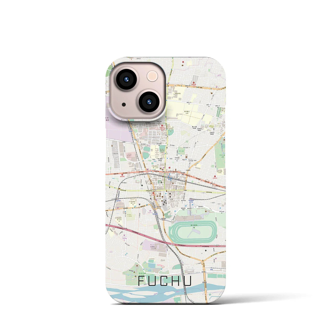 【府中(東京都)】地図柄iPhoneケース(バックカバータイプ)
