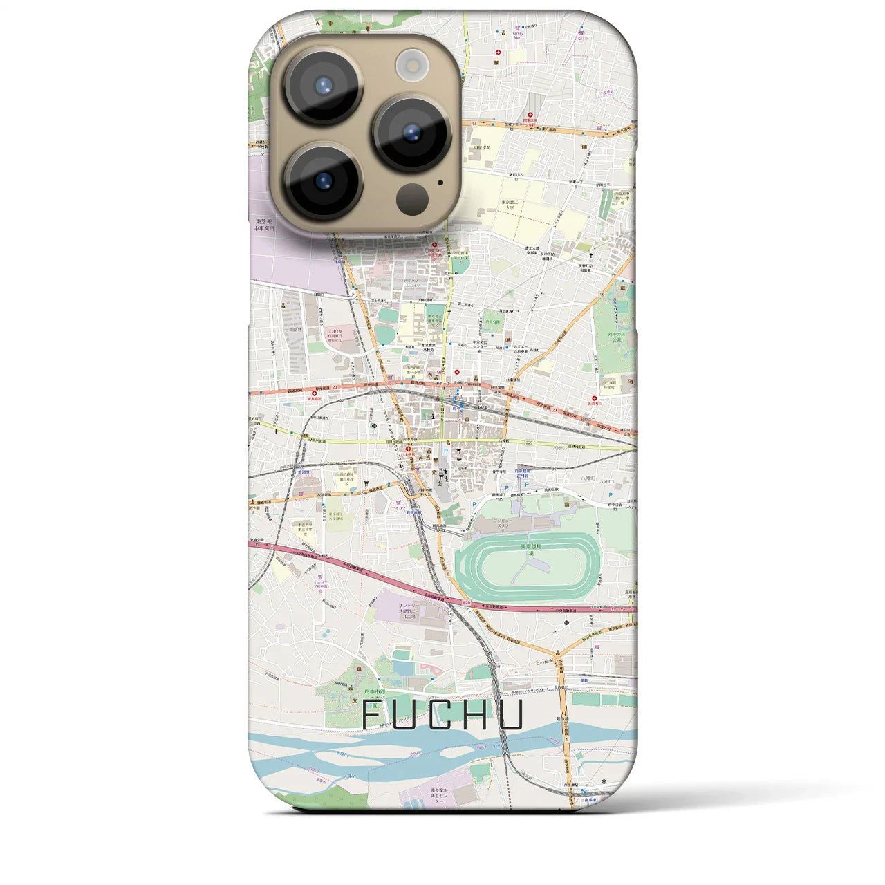 【府中(東京都)】地図柄iPhoneケース(バックカバータイプ)