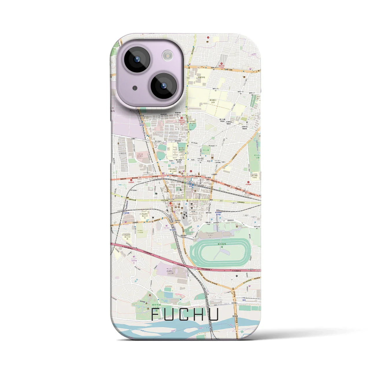 【府中(東京都)】地図柄iPhoneケース(バックカバータイプ)