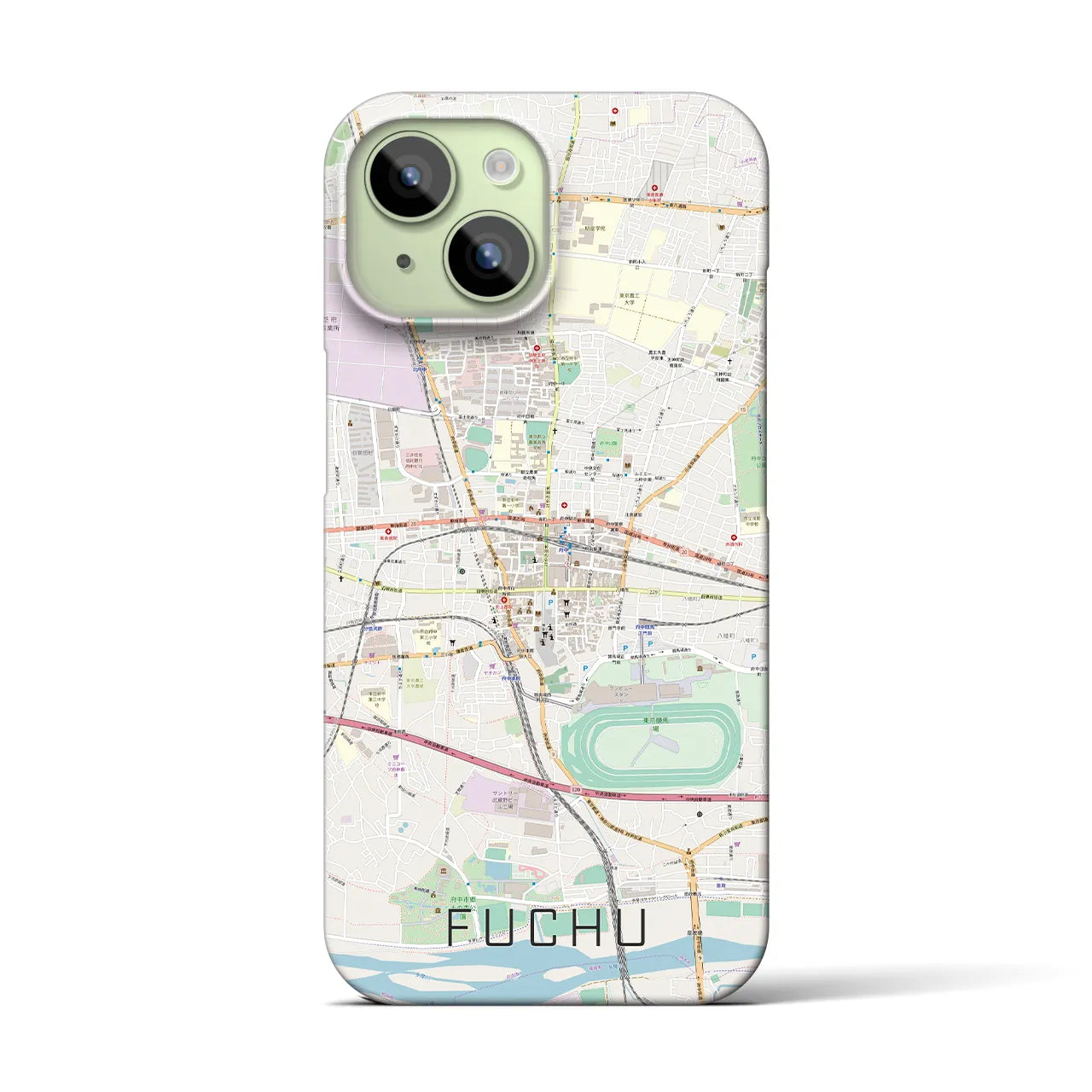 【府中(東京都)】地図柄iPhoneケース(バックカバータイプ)