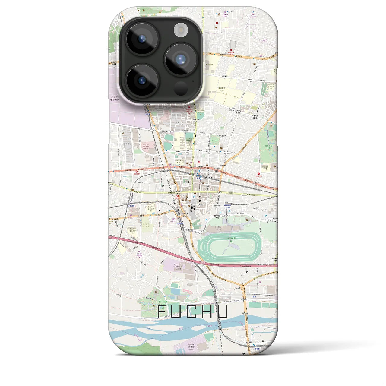 【府中(東京都)】地図柄iPhoneケース(バックカバータイプ)