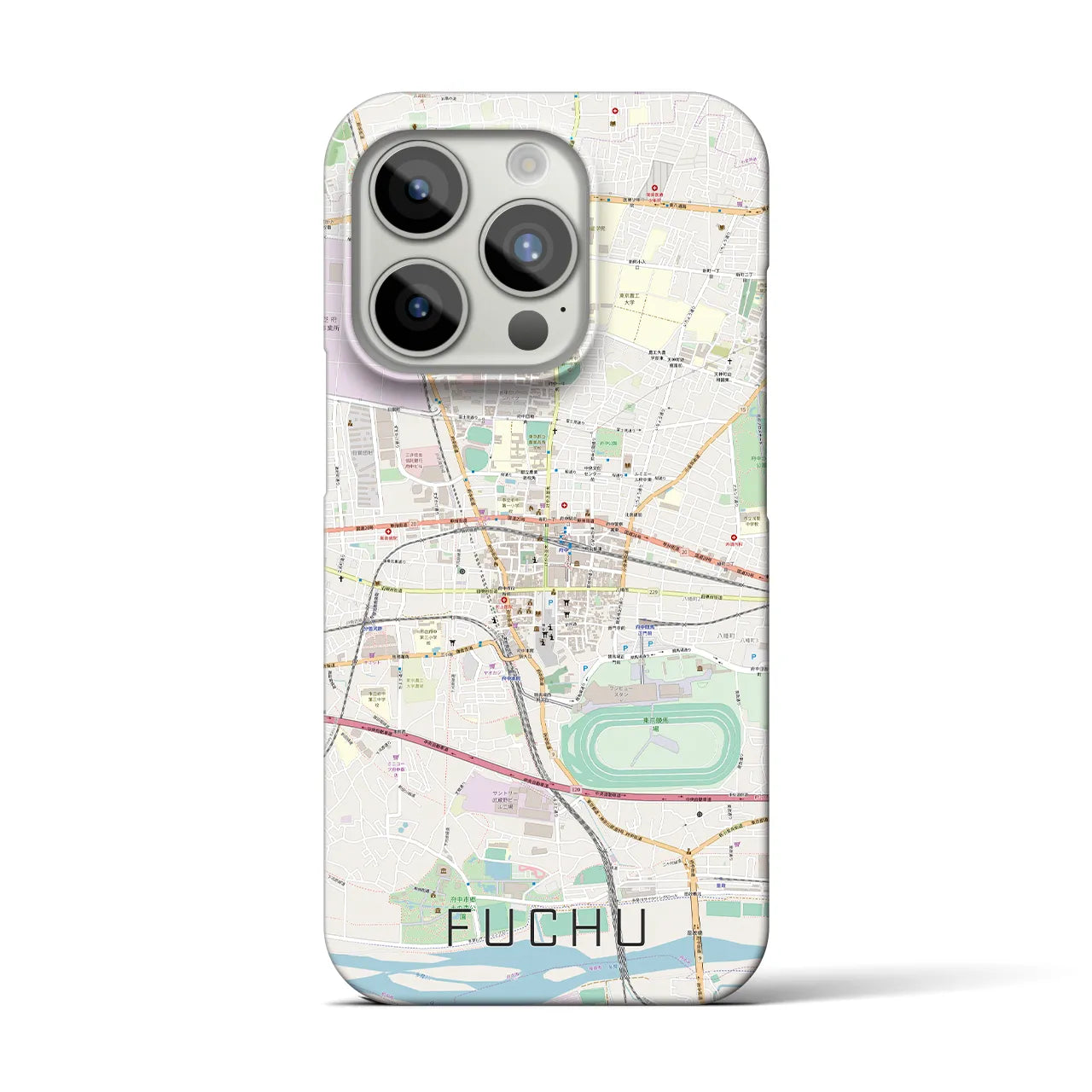 【府中(東京都)】地図柄iPhoneケース(バックカバータイプ)