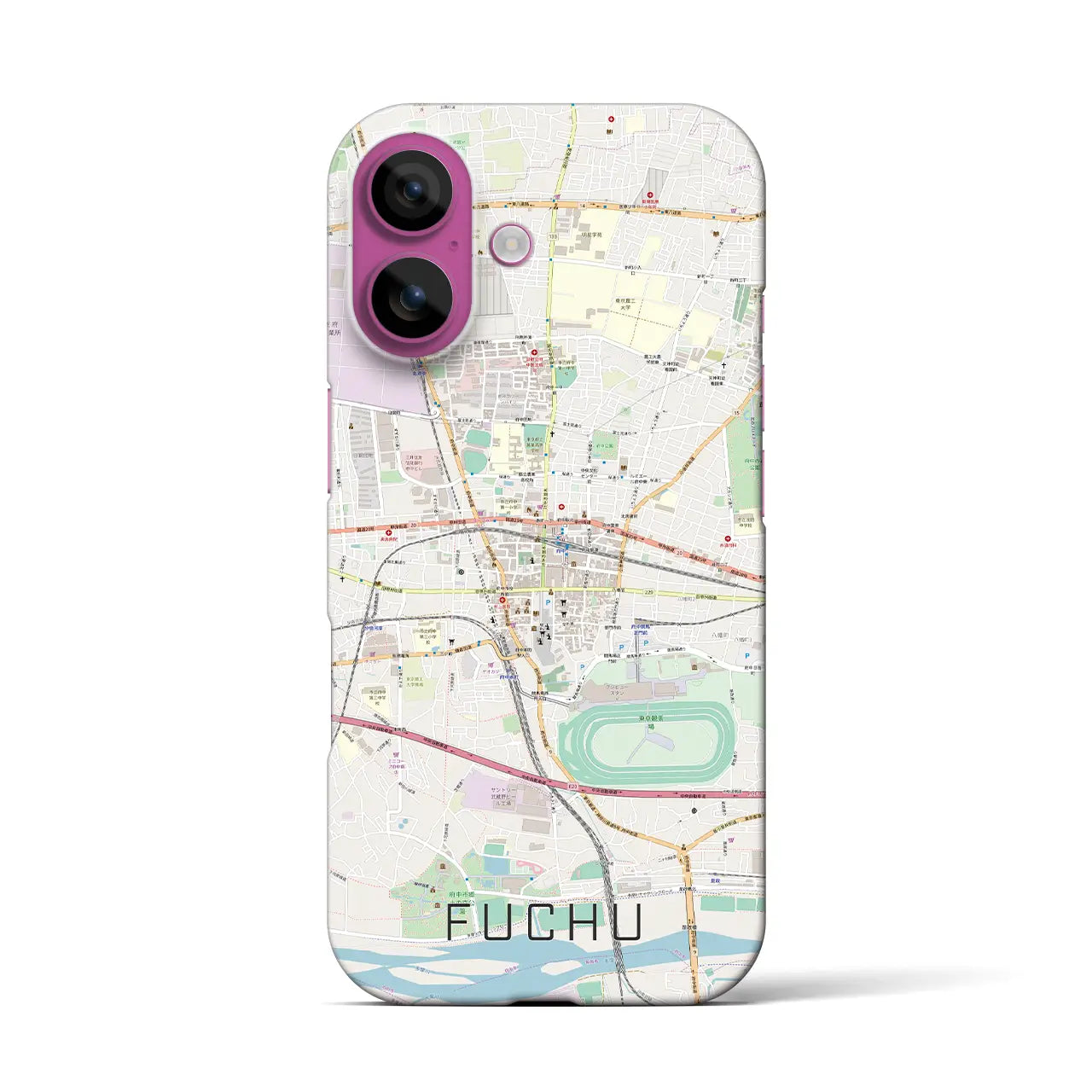 【府中(東京都)】地図柄iPhoneケース(バックカバータイプ)