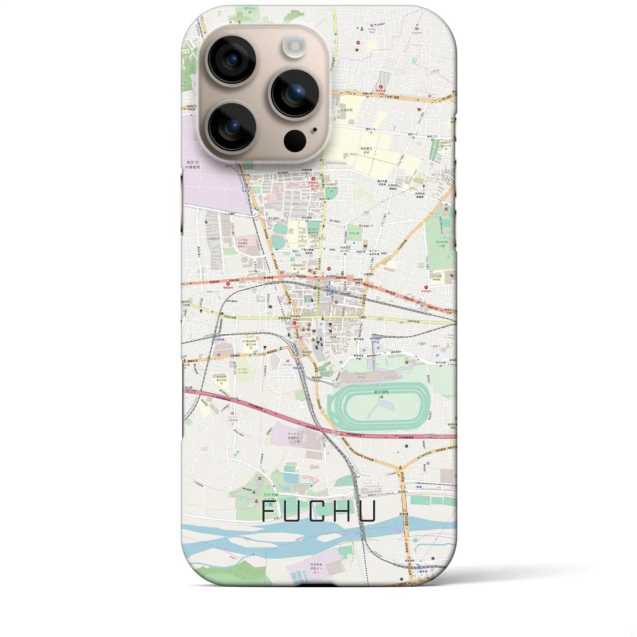 【府中(東京都)】地図柄iPhoneケース(バックカバータイプ)