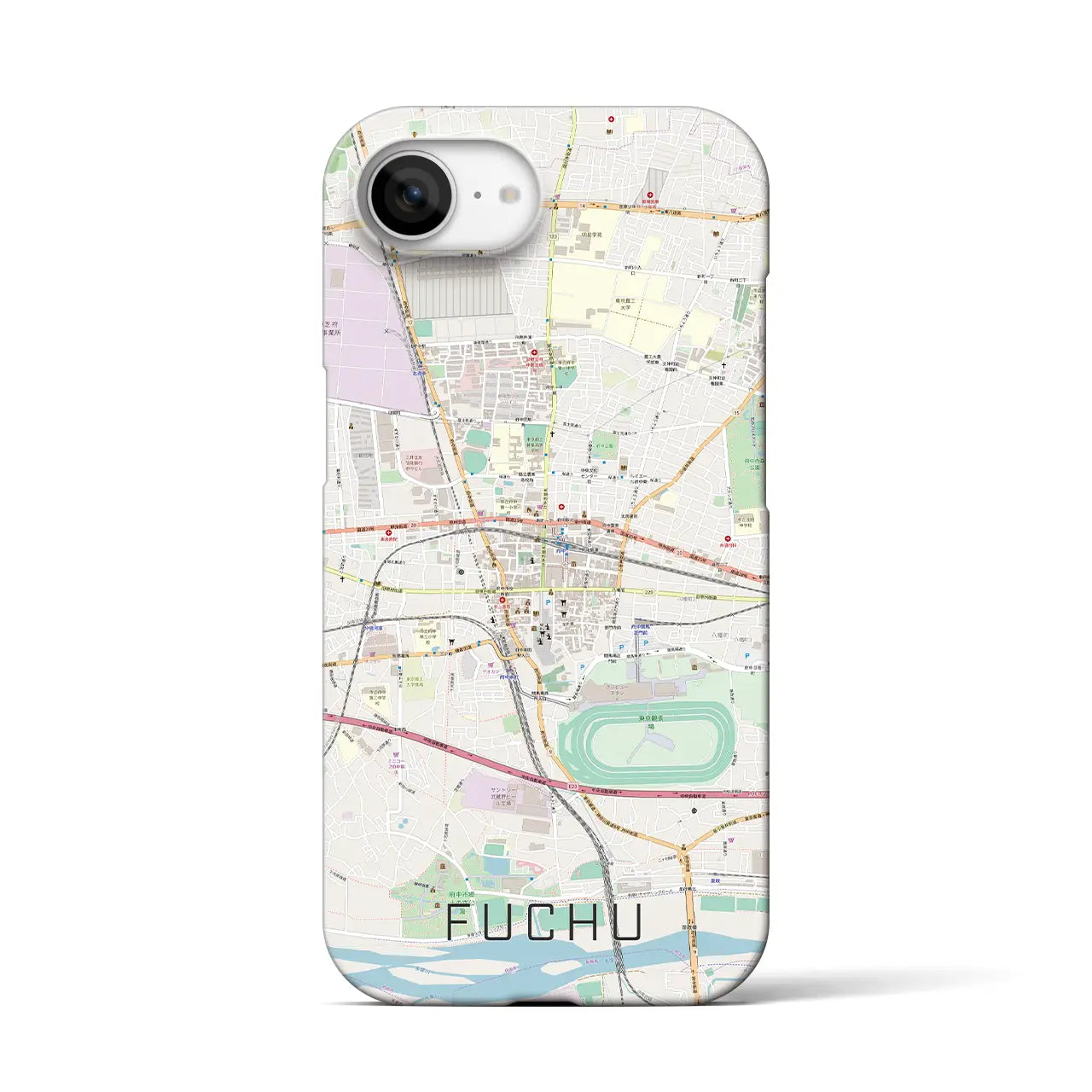 【府中(東京都)】地図柄iPhoneケース(バックカバータイプ)