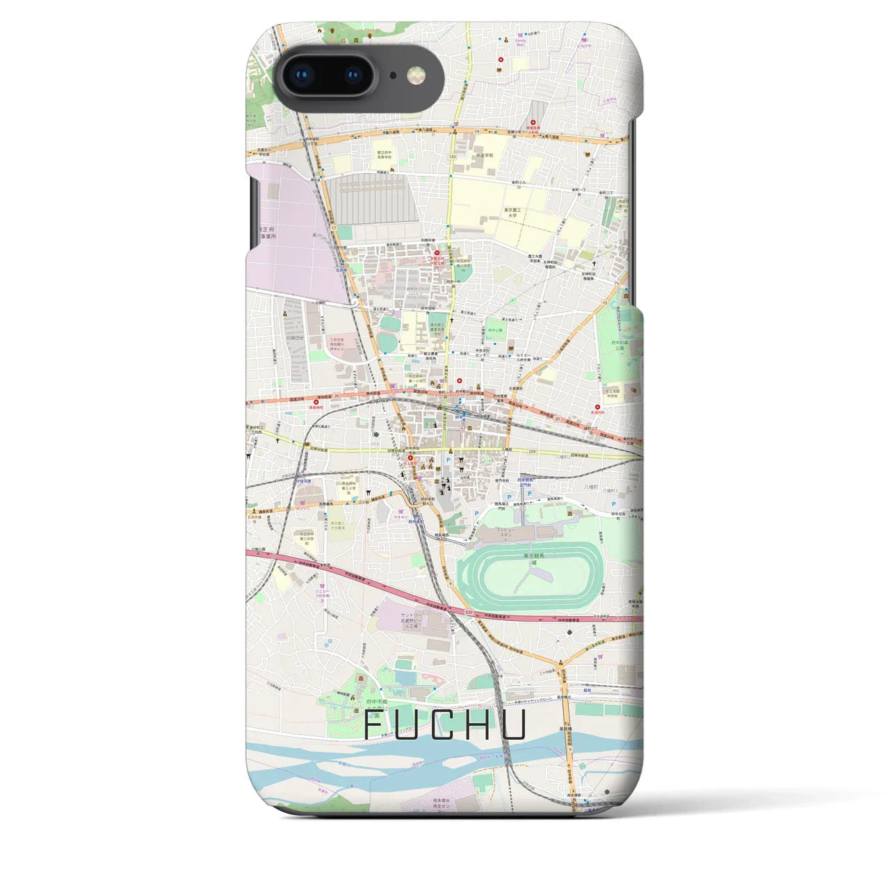 【府中(東京都)】地図柄iPhoneケース(バックカバータイプ)
