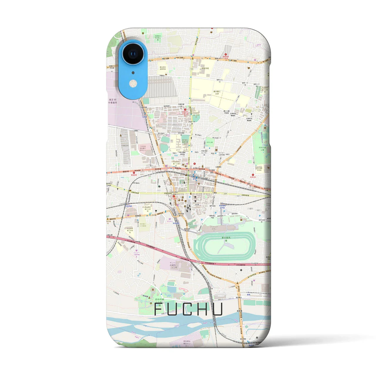 【府中(東京都)】地図柄iPhoneケース(バックカバータイプ)