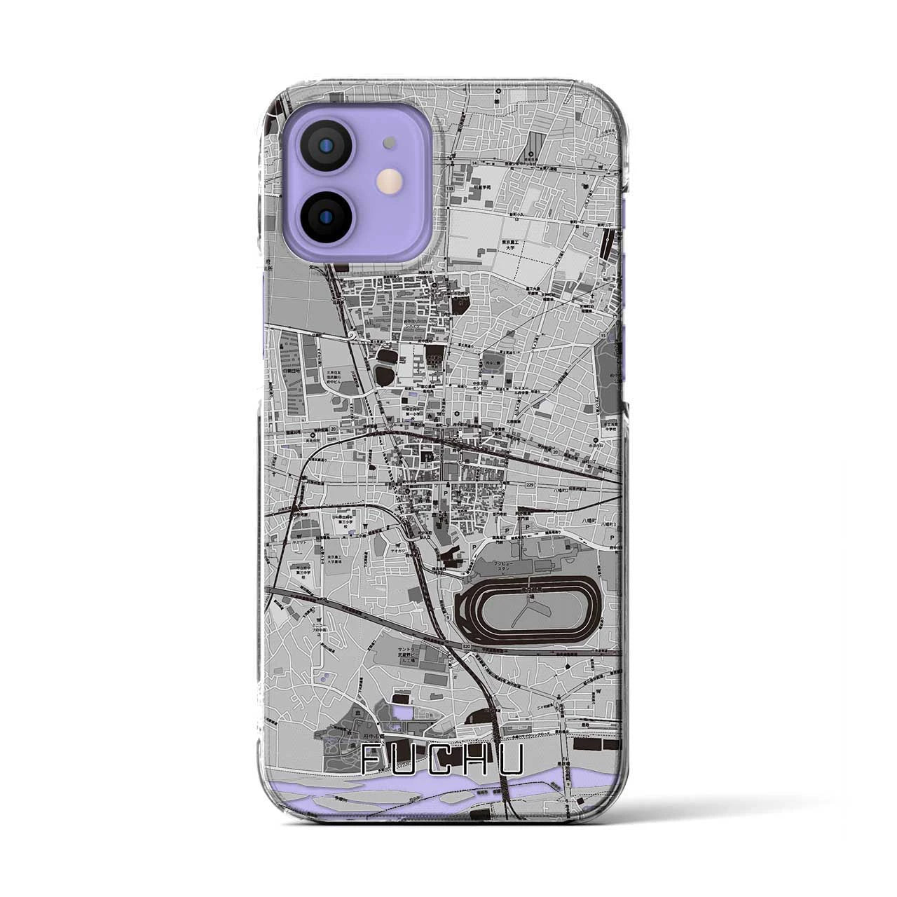 【府中(東京都)】地図柄iPhoneケース(クリアタイプ)