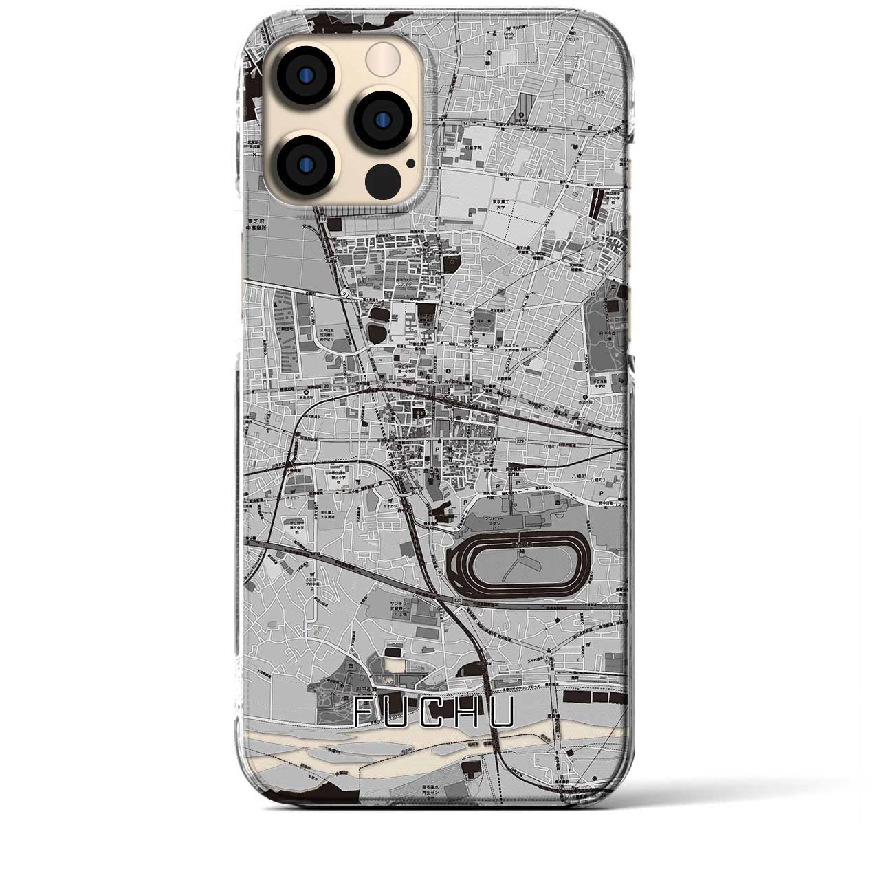 【府中(東京都)】地図柄iPhoneケース(クリアタイプ)