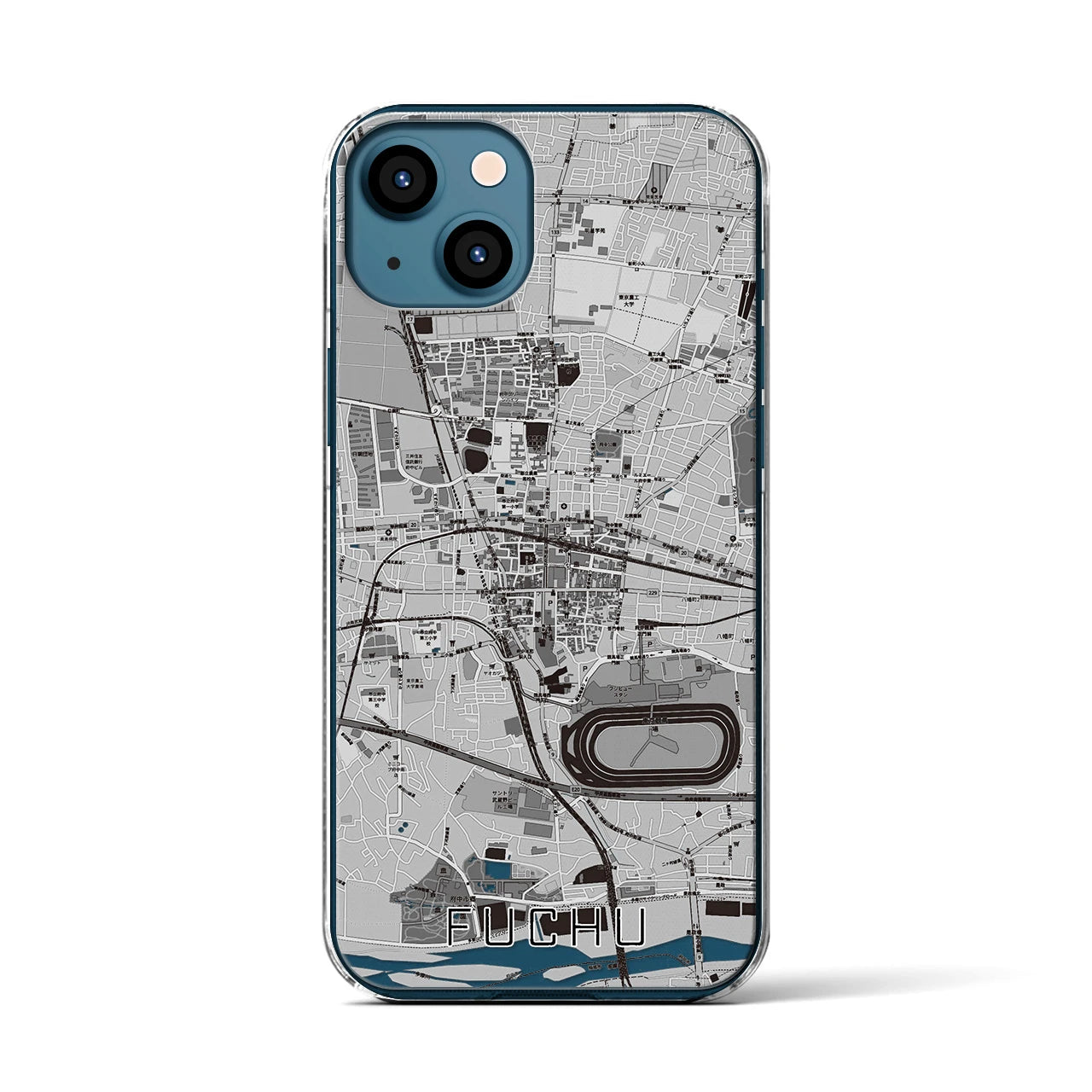 【府中(東京都)】地図柄iPhoneケース(クリアタイプ)