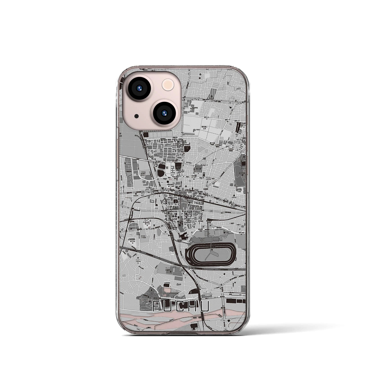 【府中(東京都)】地図柄iPhoneケース(クリアタイプ)