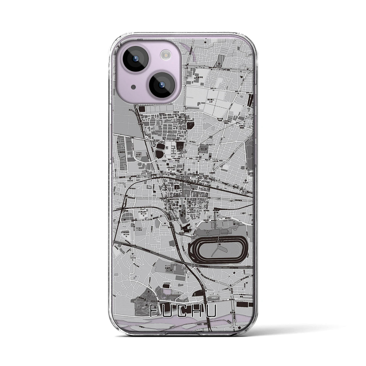 【府中(東京都)】地図柄iPhoneケース(クリアタイプ)
