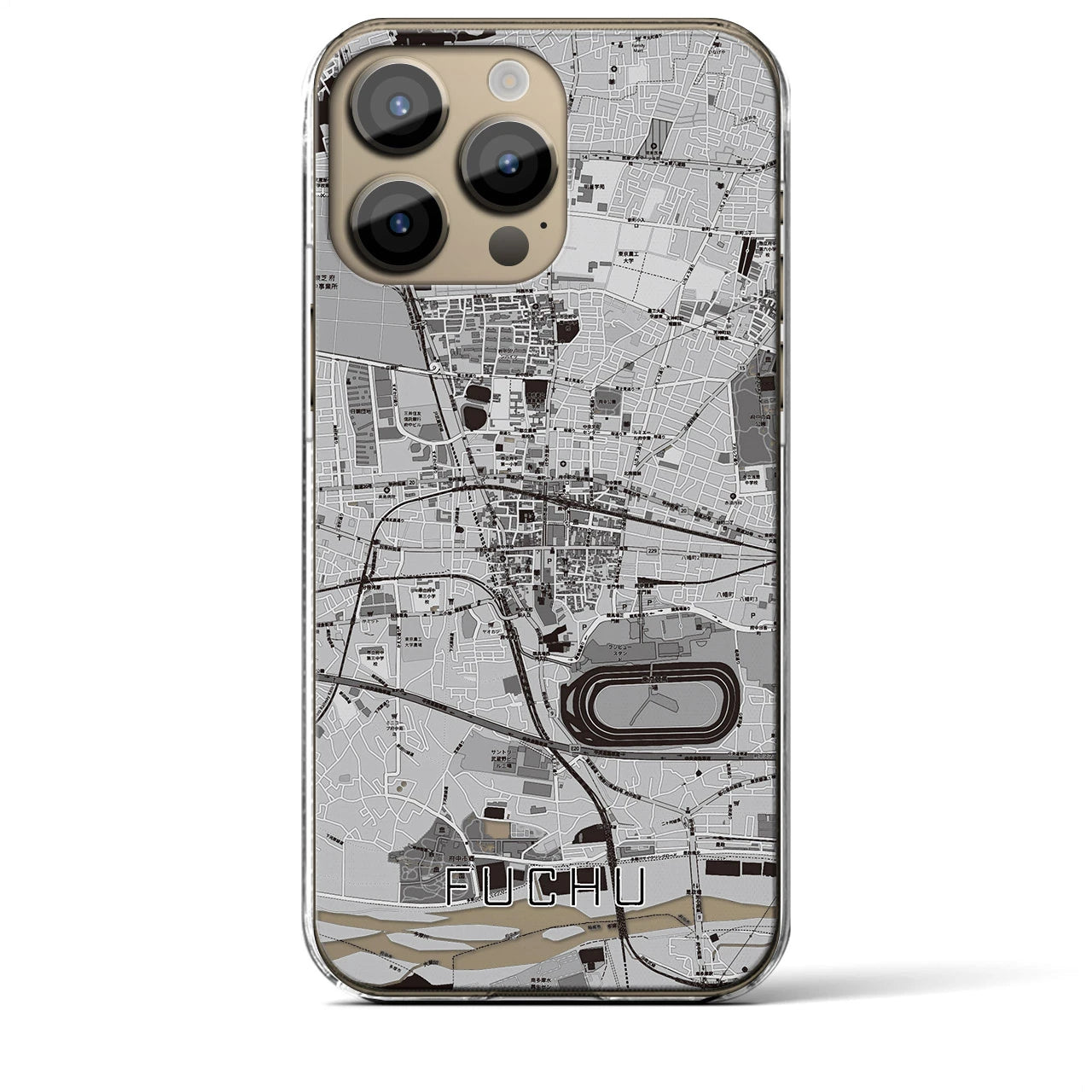 【府中(東京都)】地図柄iPhoneケース(クリアタイプ)