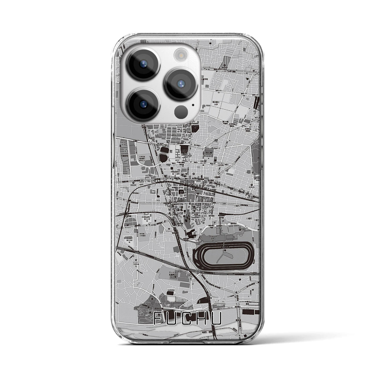 【府中(東京都)】地図柄iPhoneケース(クリアタイプ)