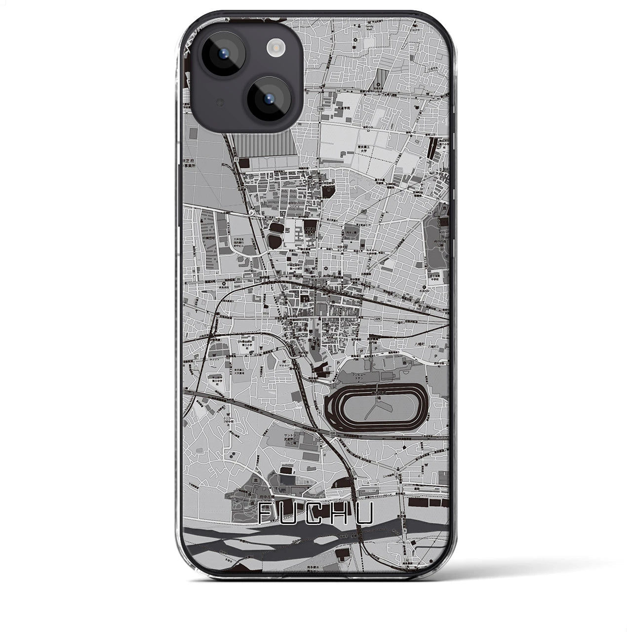 【府中(東京都)】地図柄iPhoneケース(クリアタイプ)