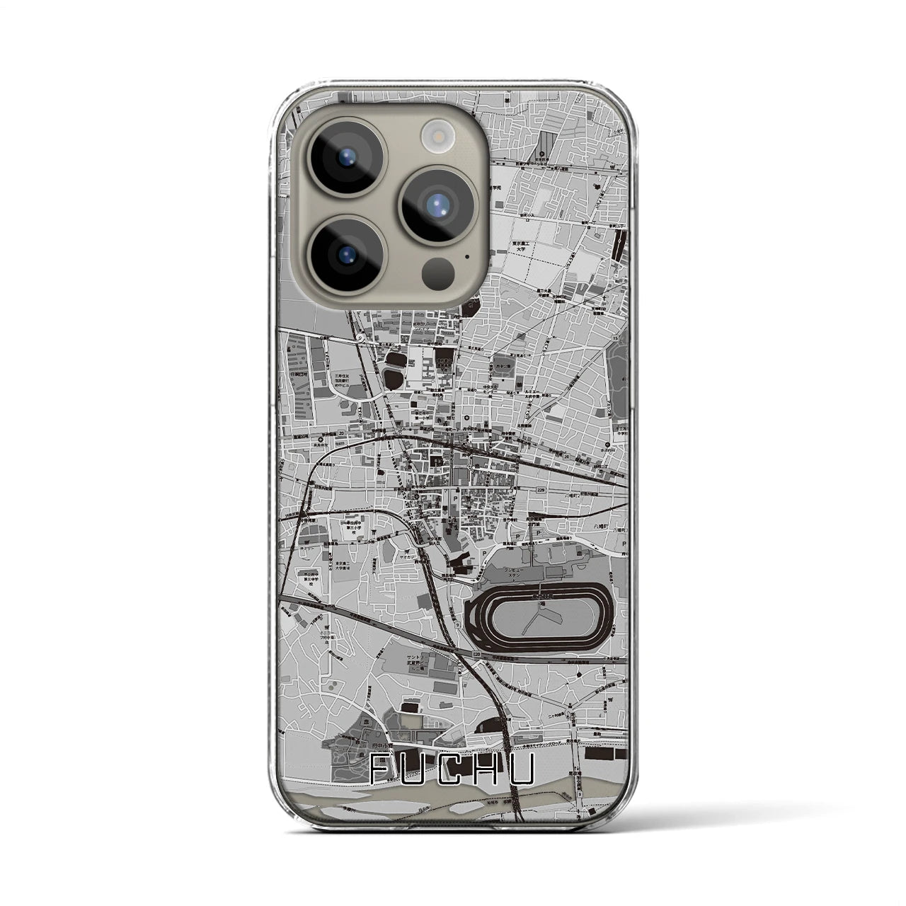 【府中(東京都)】地図柄iPhoneケース(クリアタイプ)