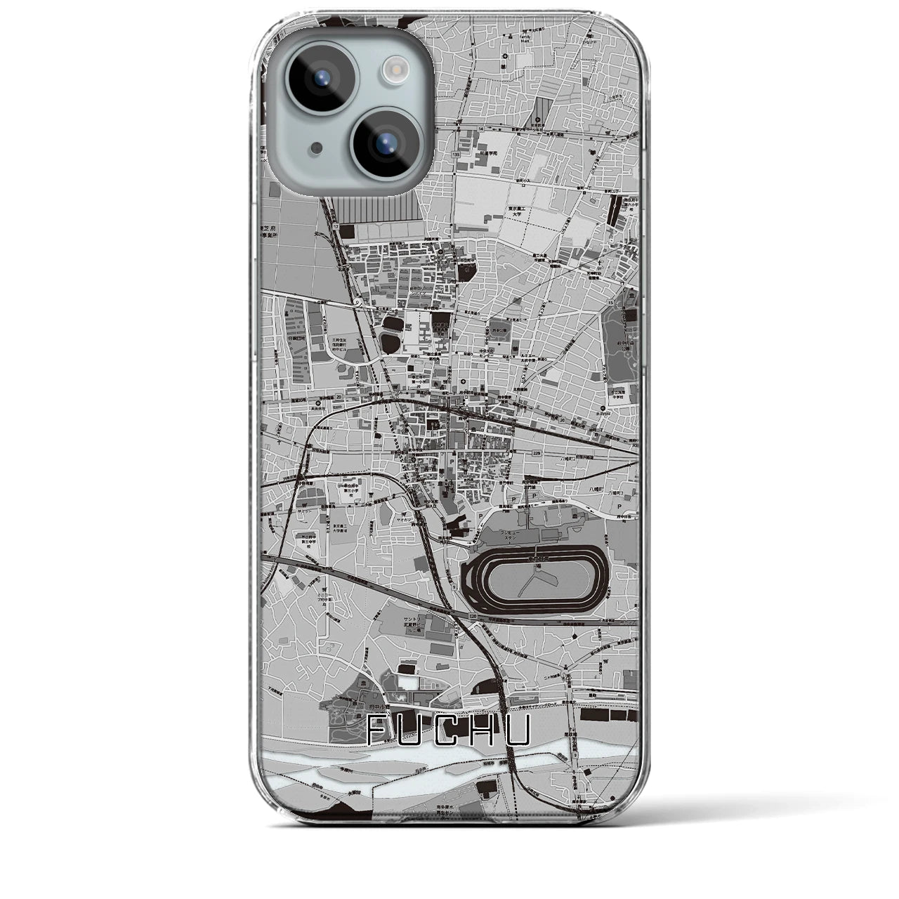 【府中(東京都)】地図柄iPhoneケース(クリアタイプ)